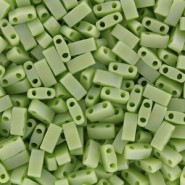 Miyuki half tila 5x2.4mm beads - Opaque chartreuse matted ab HTL-416FR